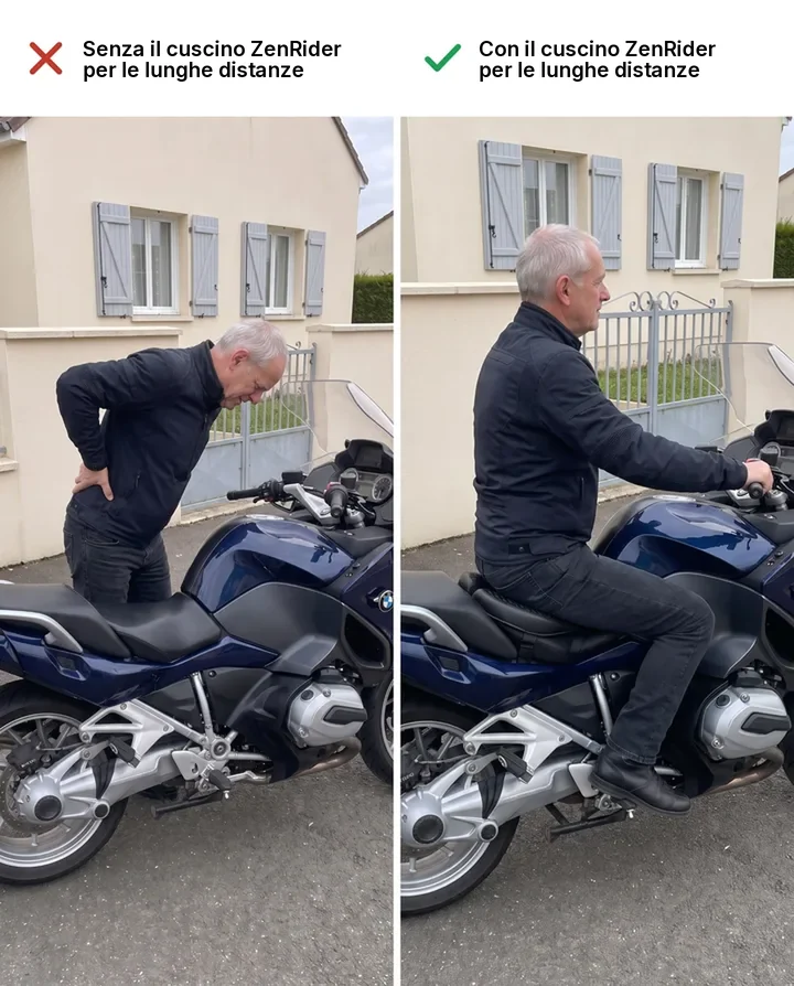 Senza / con il cuscino ZenRider per le lunghe distanze